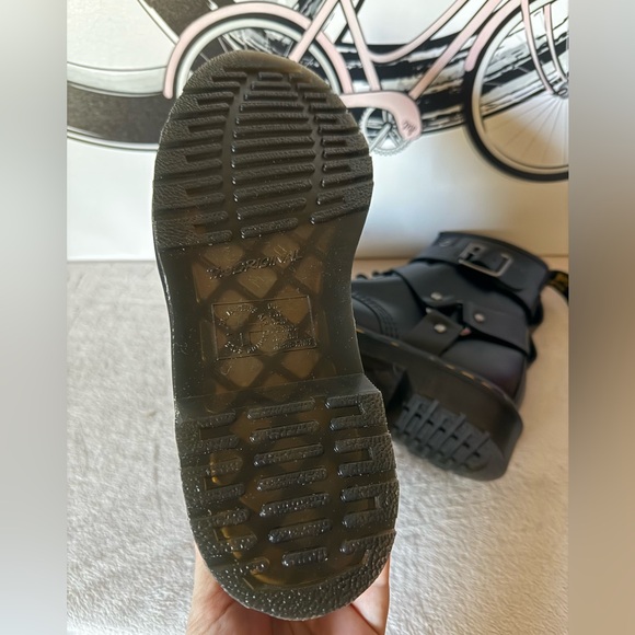 DR MARTENS CRISTOFOR BLACK LEATHER HARNESS LACE UP MOTO BOOTS NEW - Picture 13 of 16